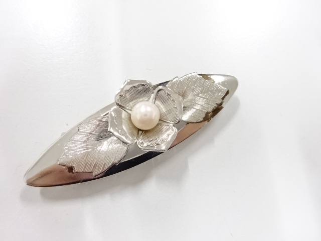 アンティーク　パール　帯留め